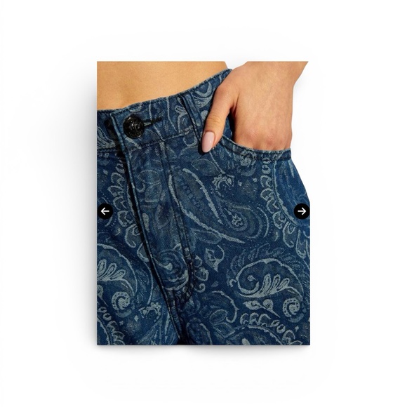 Rag & Bone Blue Paisley High-Rise Ankle Pants - Picture 4 of 9